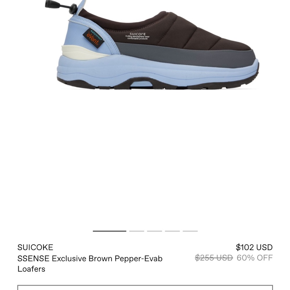 NEW- SUICOKE
SSENSE Exclusive Brown Pepper-Evab Loafers